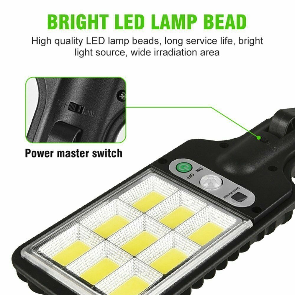 6000W LED Solar Wall Lights PIR Motion Sensor Outdoor Garden Street Fence Light