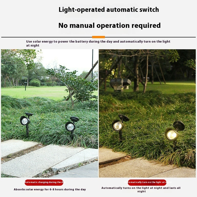 Solar Lawn Spotlights 4LED Courtyard Outdoor Waterproof Landscape Lighting Decorative Lamp