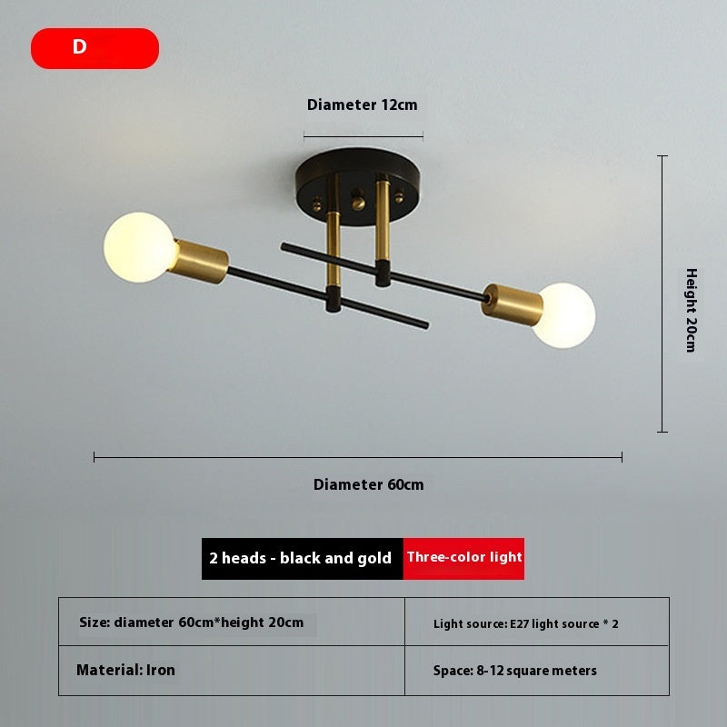 Branch Type Ceiling Lamp Living Room Dining Room Lighting Led Iron Lamp