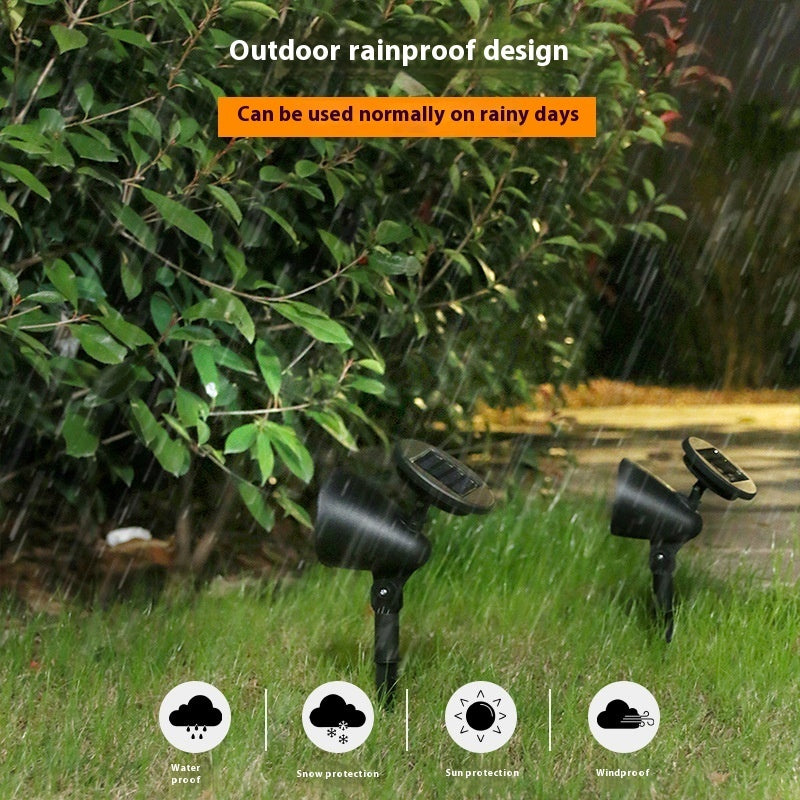Solar Lawn Spotlights 4LED Courtyard Outdoor Waterproof Landscape Lighting Decorative Lamp