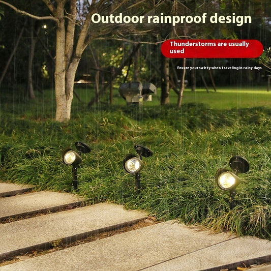 Solar Lawn Spotlights 4LED Courtyard Outdoor Waterproof Landscape Lighting Decorative Lamp