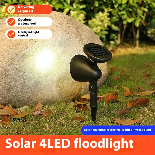 Solar Lawn Spotlights 4LED Courtyard Outdoor Waterproof Landscape Lighting Decorative Lamp